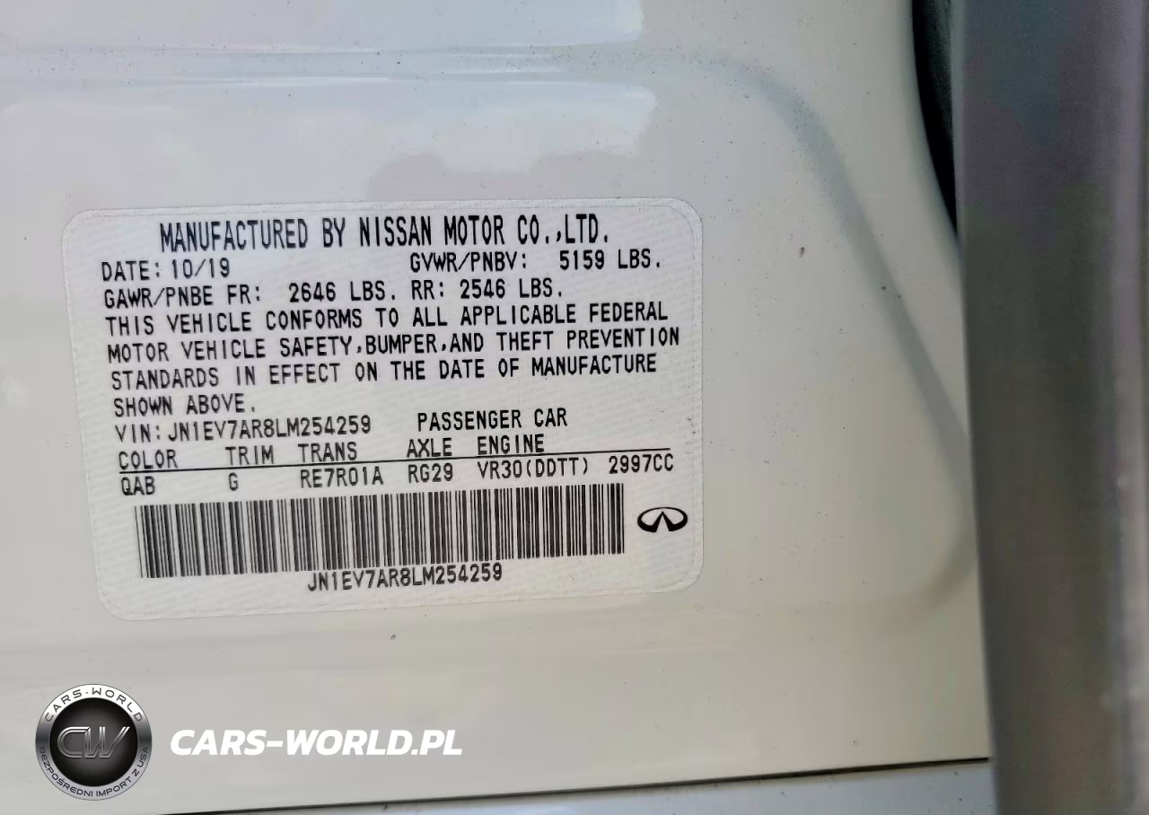 2020 Infiniti Q50 VIN:JN1EV7AR8LM254259 - 12