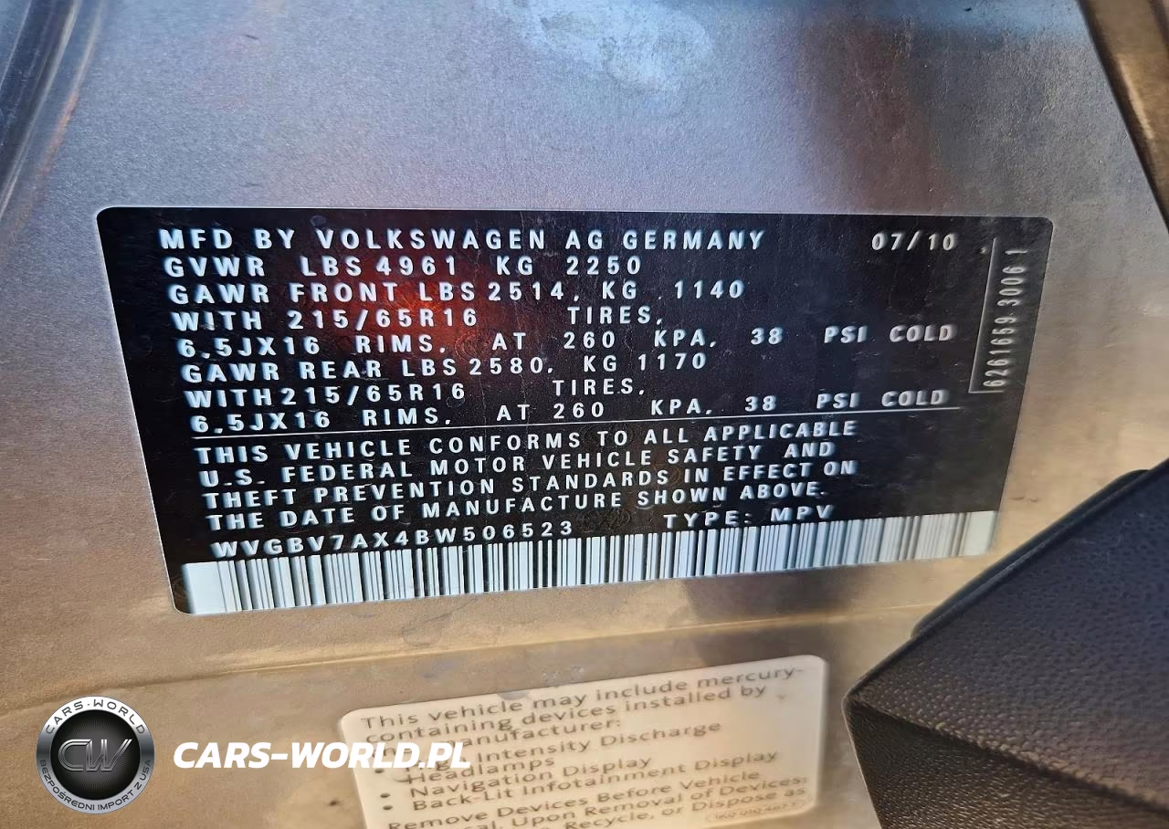 2011 Volkswagen Tiguan S VIN:WVGBV7AX4BW506523 - 14