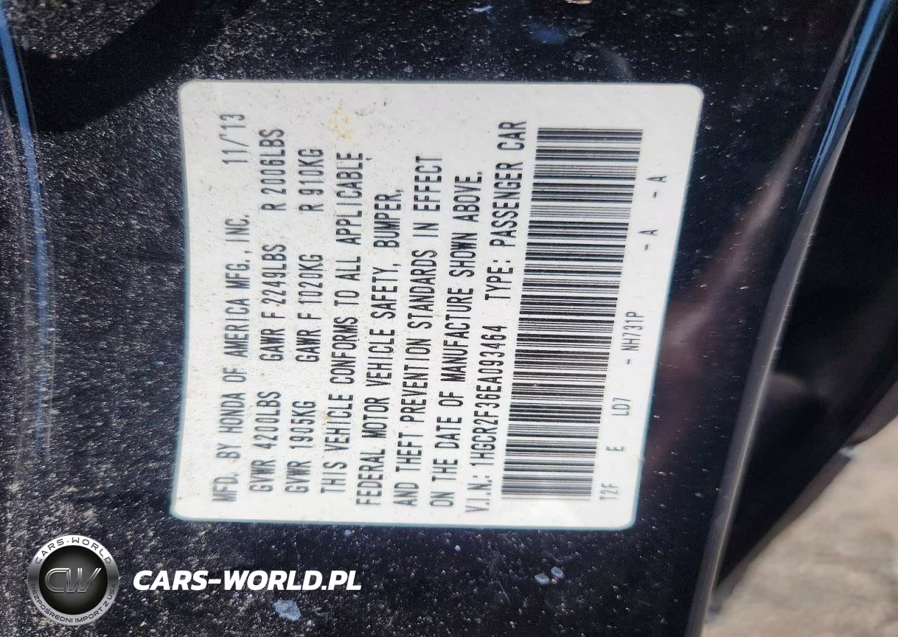 2014 Honda Accord Lx VIN:1HGCR2F36EA093464 - 12