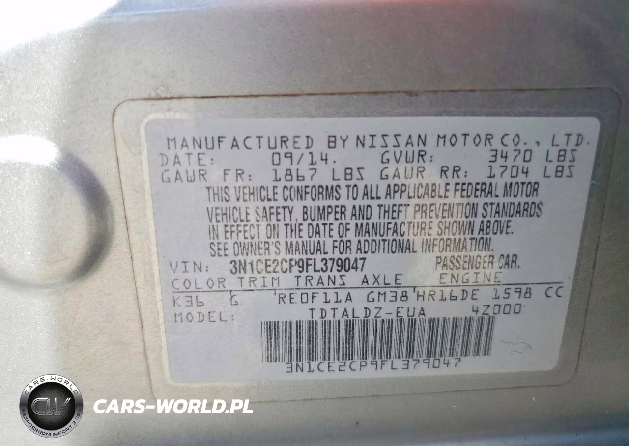 2015 Nissan Versa Note Sv VIN:3N1CE2CP9FL379047 - 12