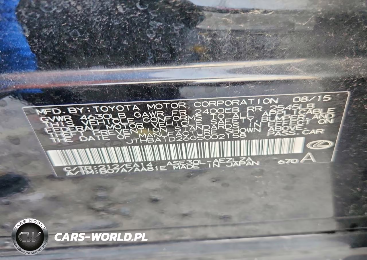 2016 Lexus Is 200T VIN:JTHBA1D26G5002158 - 12