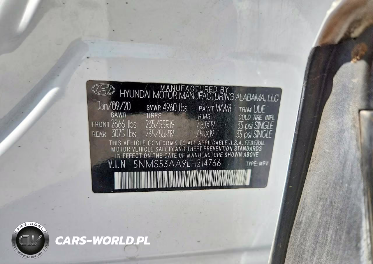2020 Hyundai Santa Fe Limited 2.0T VIN:5NMS53AA9LH214766 - 14