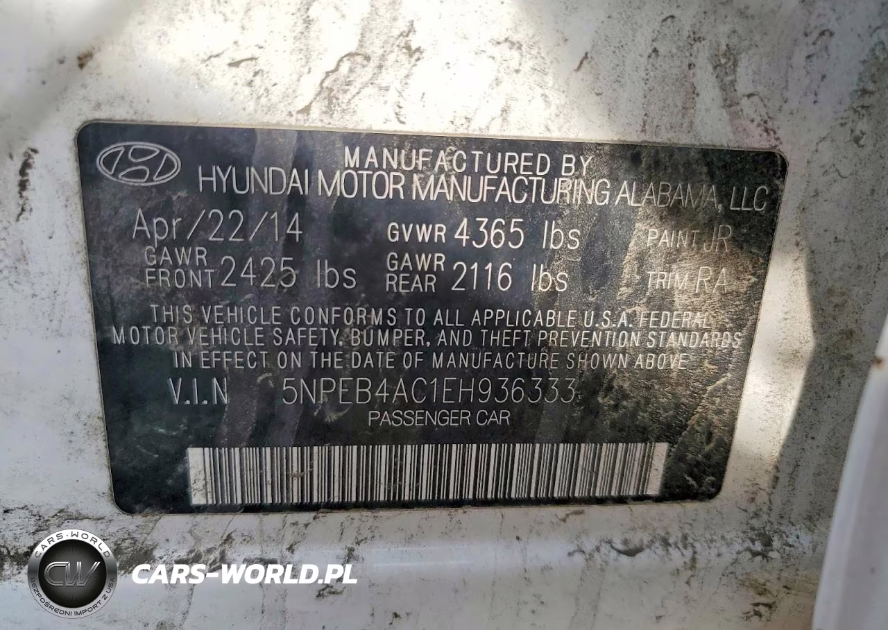 2014 Hyundai Sonata Gls VIN:5NPEB4AC1EH936333 - 12