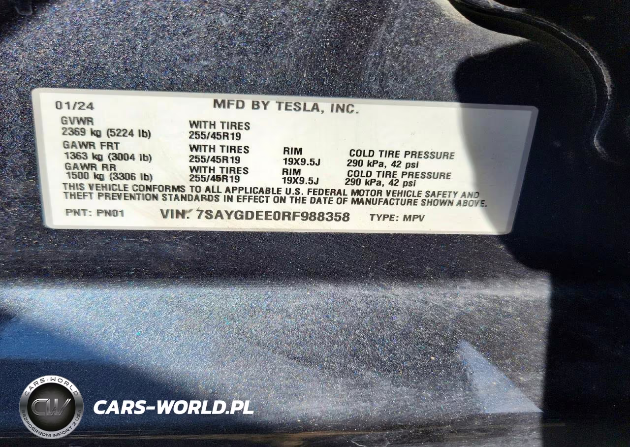 2024 Tesla Model Y VIN:7SAYGDEE0RF988358 - 12