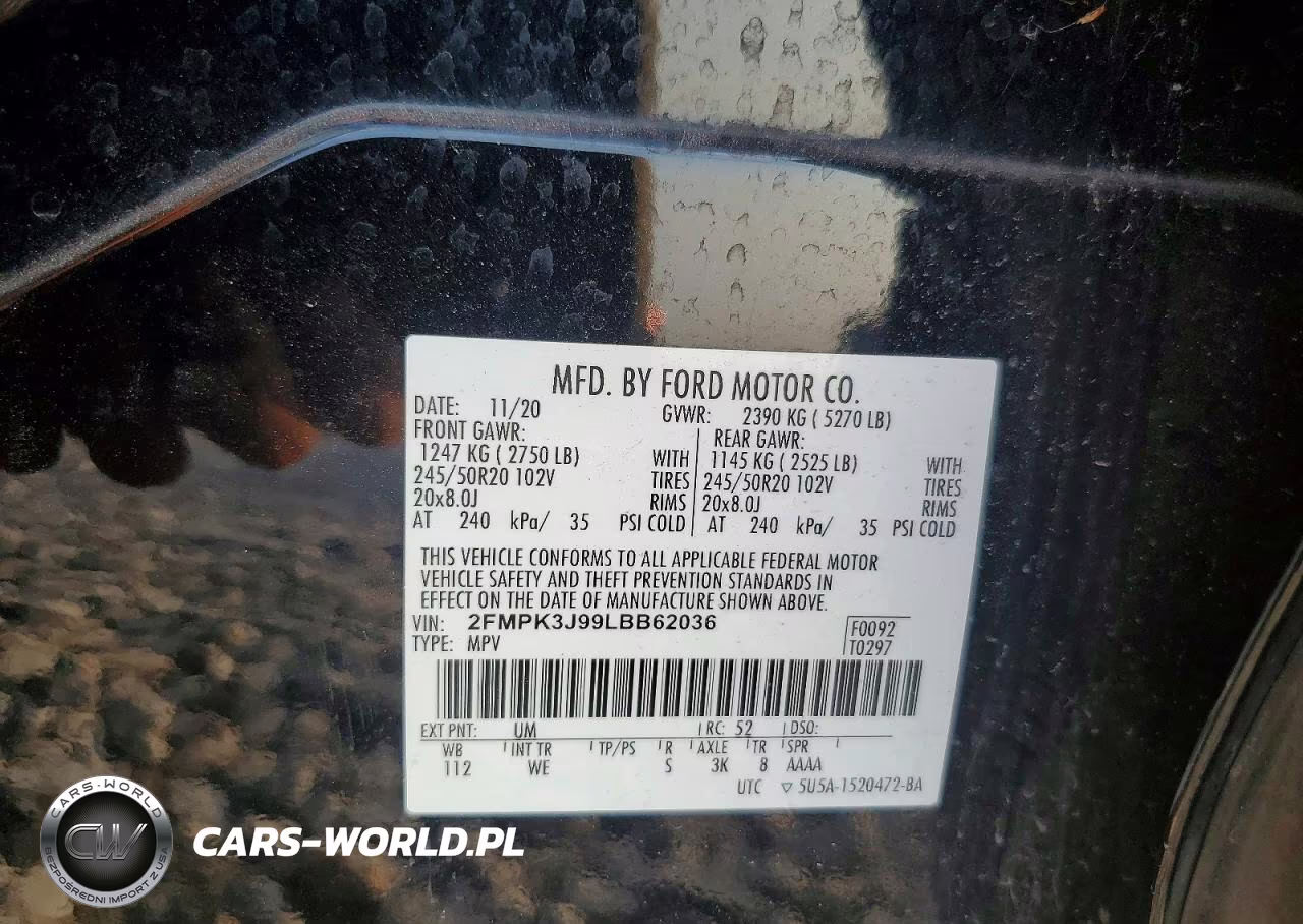 2020 Ford Edge Sel VIN:2FMPK3J99LBB62036 - 12
