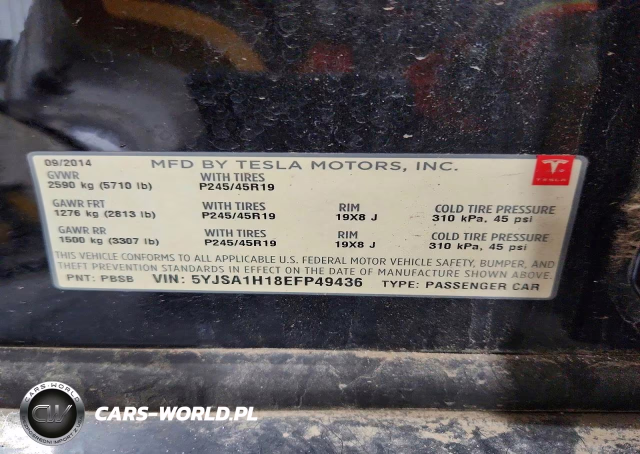 2014 Tesla Model S VIN:5YJSA1H18EFP49436 - 12