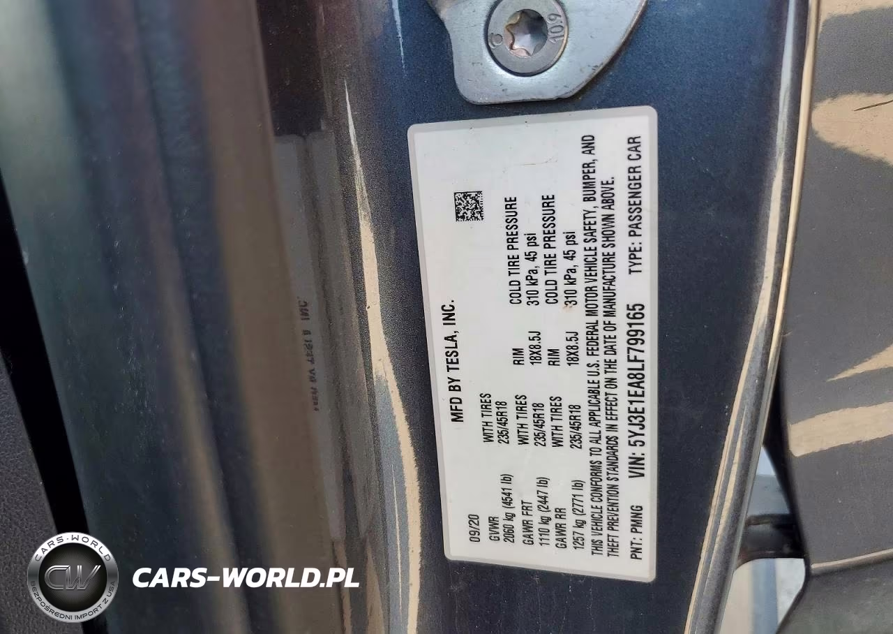 2020 Tesla Model 3 VIN:5YJ3E1EA8LF799165 - 12