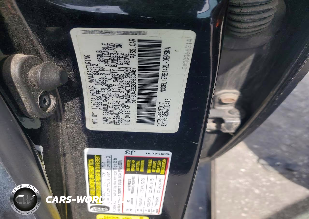 2012 Toyota Corolla S VIN:5YFBU4EE2CP033407 - 13