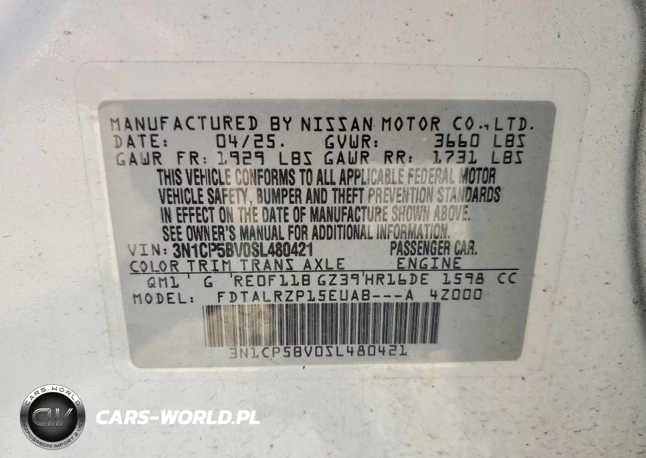 2025 Nissan Kicks Play S VIN:3N1CP5BV0SL480421 - 12
