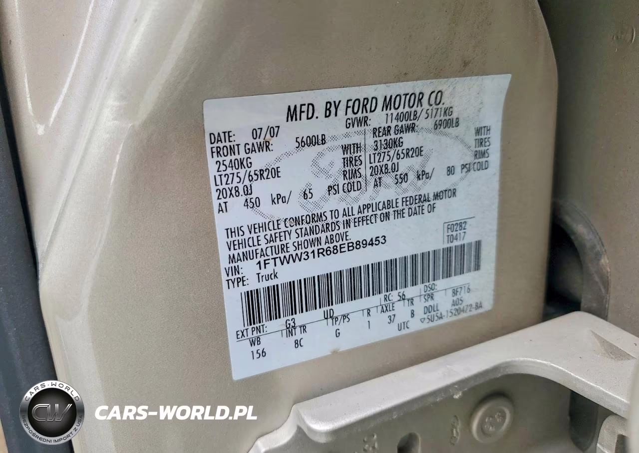 2008 Ford F350 Srw Super Duty VIN:1FTWW31R68EB89453 - 13
