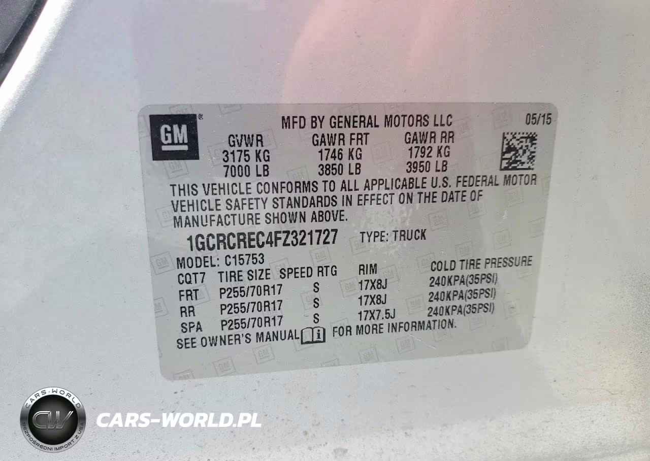 2015 Chevrolet Silverado C1500 Lt VIN:1GCRCREC4FZ321727 - 12