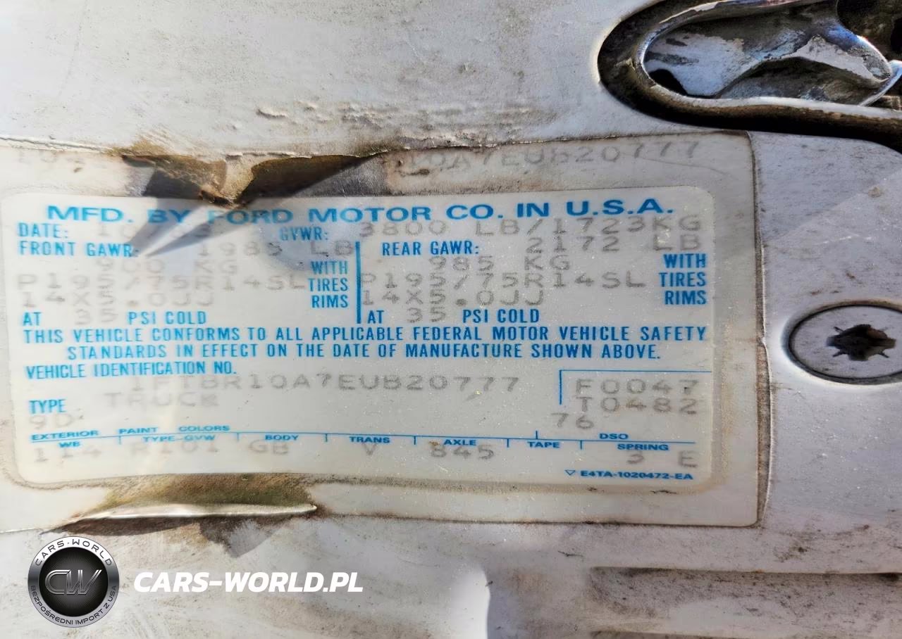 1984 Ford Ranger Lariat VIN:1FTBR10A7EUB20777 - 12