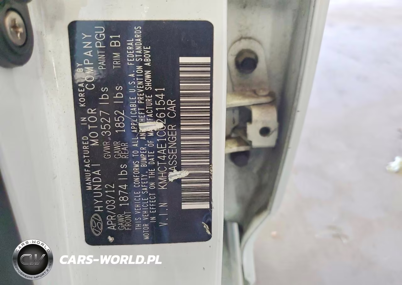 2012 Hyundai Accent Gls VIN:KMHCT4AE1CU261541 - 12