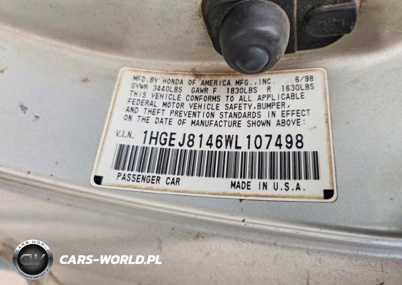 1998 Honda Civic Ex VIN:1HGEJ8146WL107498 - 12