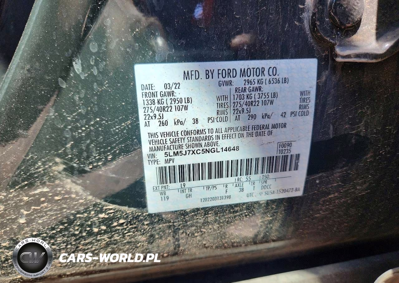 2022 Lincoln Aviator Reserve VIN:5LM5J7XC5NGL14648 - 13