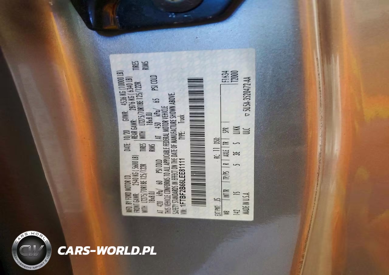 2020 Ford F250 Super Duty VIN:1FTBF2B66LEE81111 - 12