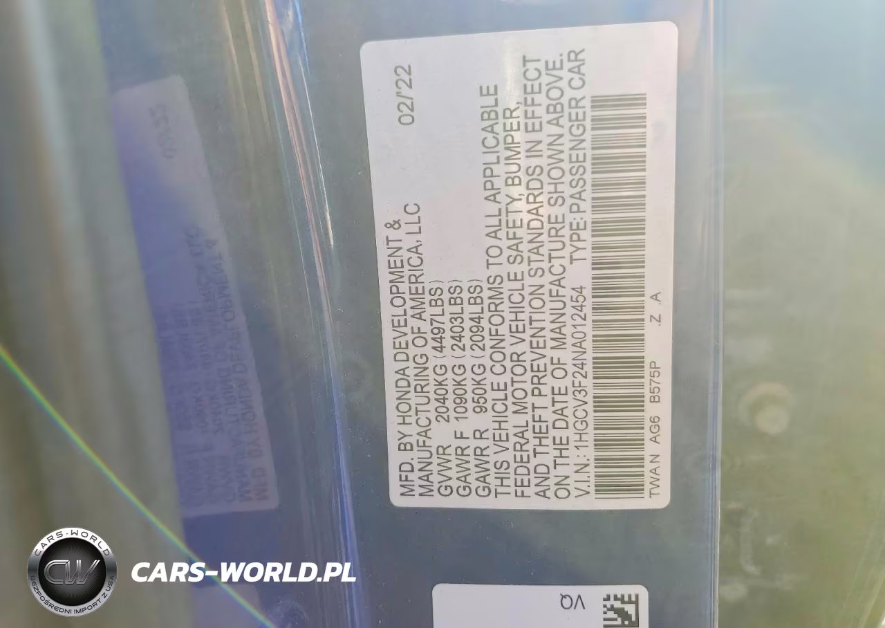2022 Honda Accord Hybrid Sport VIN:1HGCV3F24NA012454 - 12