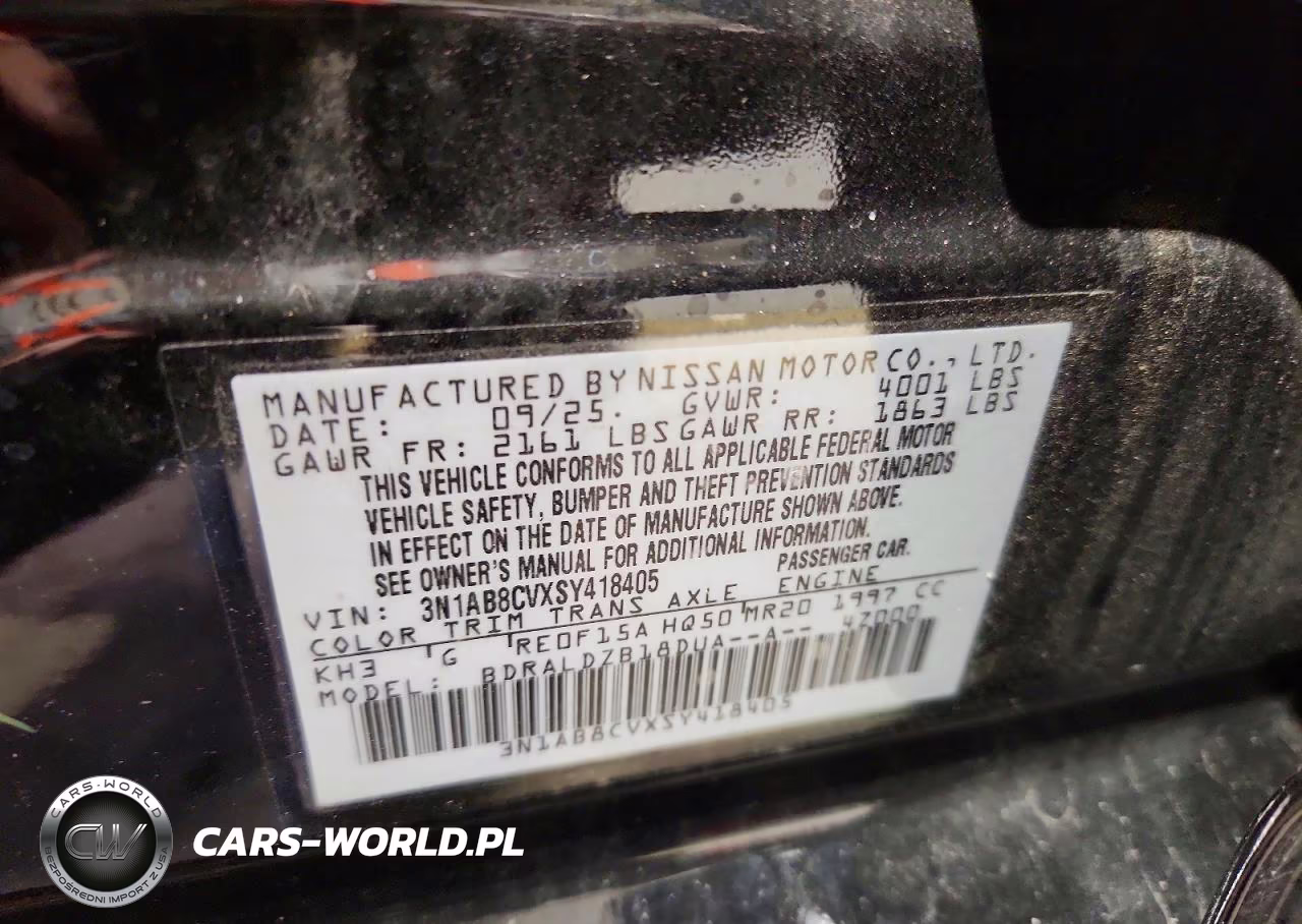 2025 Nissan Sentra Sv VIN:3N1AB8CVXSY418405 - 13