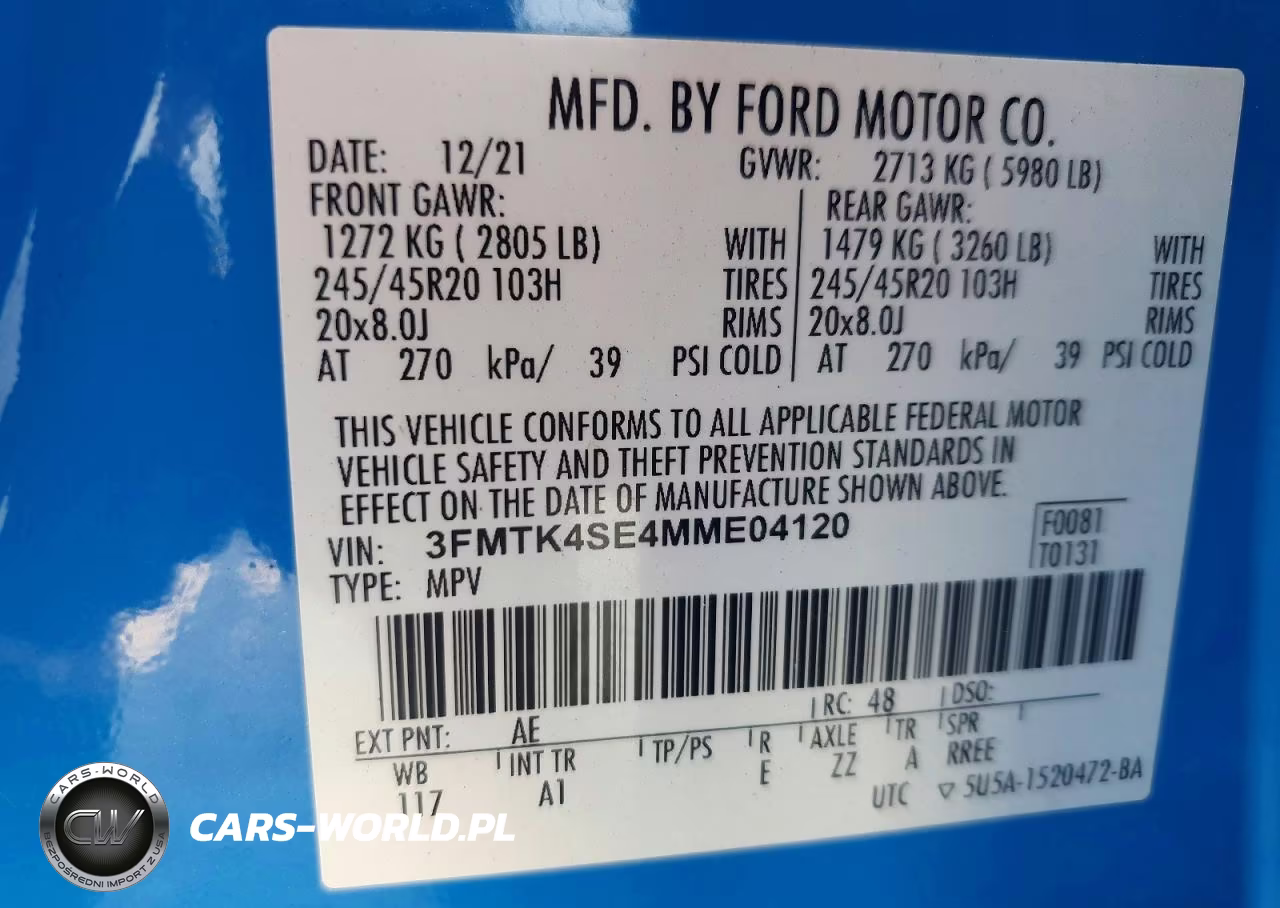 2021 Ford Mustang Mach-E Gt VIN:3FMTK4SE4MME04120 - 13