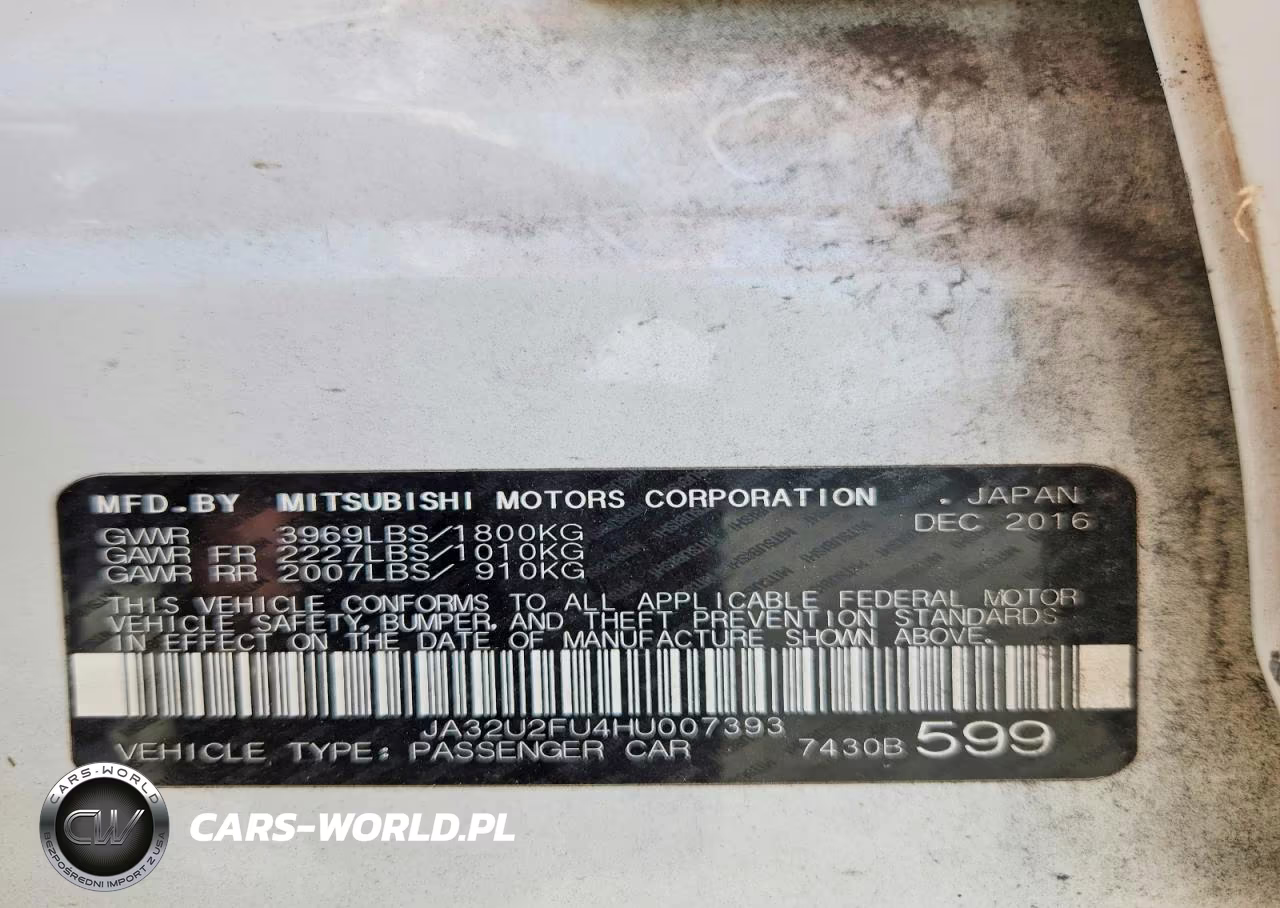 2017 Mitsubishi Lancer Es VIN:JA32U2FU4HU007393 - 12