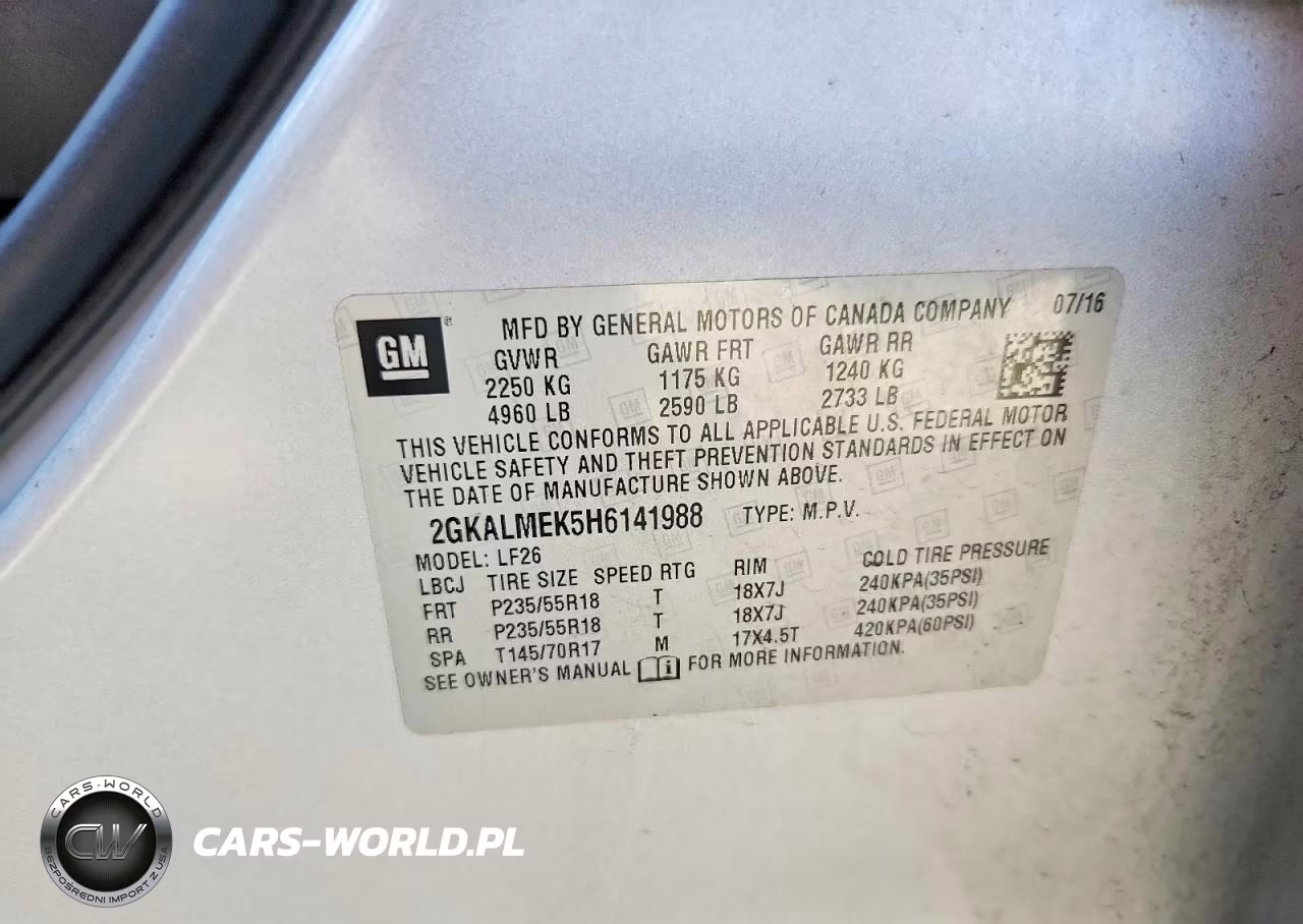 2017 GMC Terrain Sle VIN:2GKALMEK5H6141988 - 13
