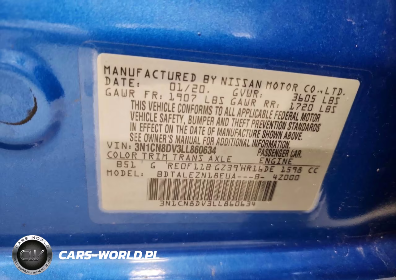 2020 Nissan Versa S VIN:3N1CN8DV3LL860634 - 12