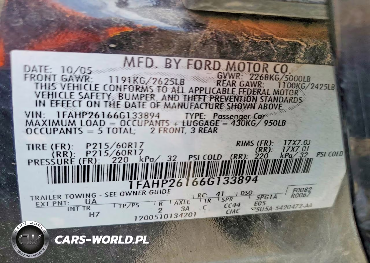 2006 Ford Five Hundred Se VIN:1FAHP26166G133894 - 12