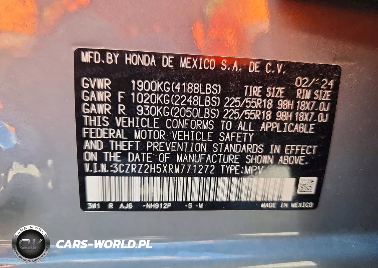 2024 Honda Hr-V Sport VIN:3CZRZ2H5XRM771272 - 13
