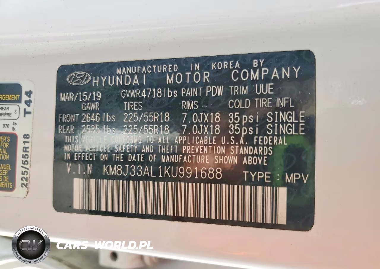 2019 Hyundai Tucson Limited VIN:KM8J33AL1KU991688 - 13