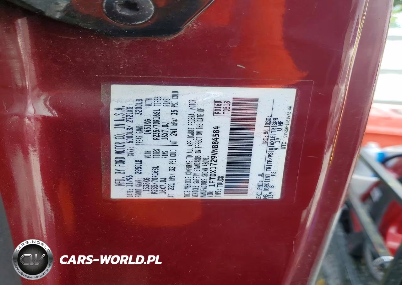 1997 Ford F150 VIN:1FTDX1729VNB84584 - 12