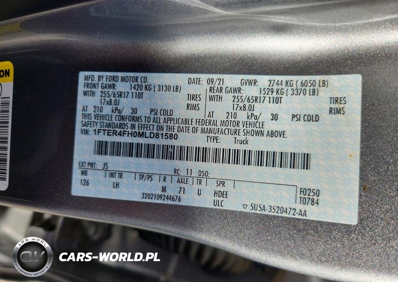 2021 Ford Ranger Xl VIN:1FTER4FH0MLD81580 - 12