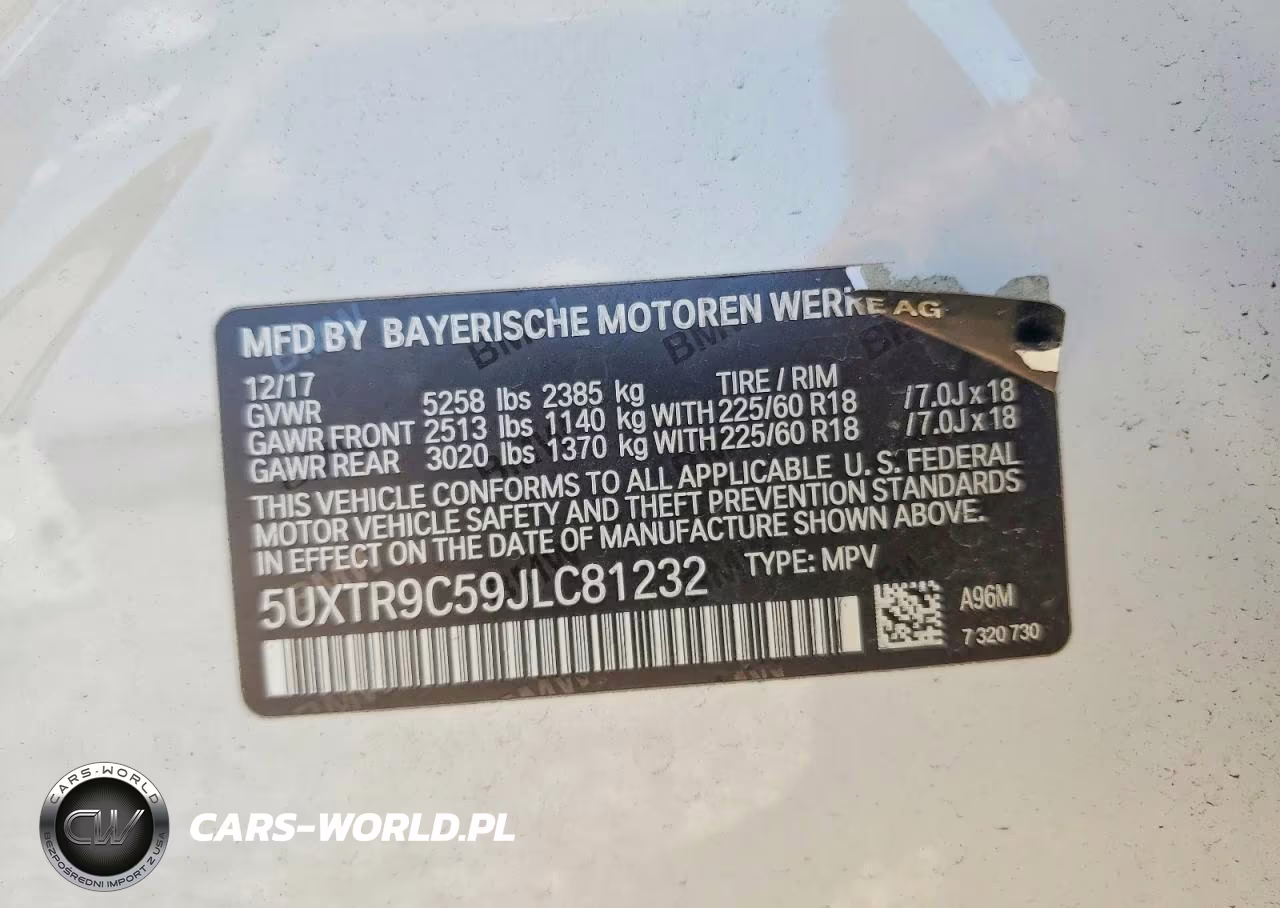 2018 BMW X3 xDrive30I VIN:5UXTR9C59JLC81232 - 13