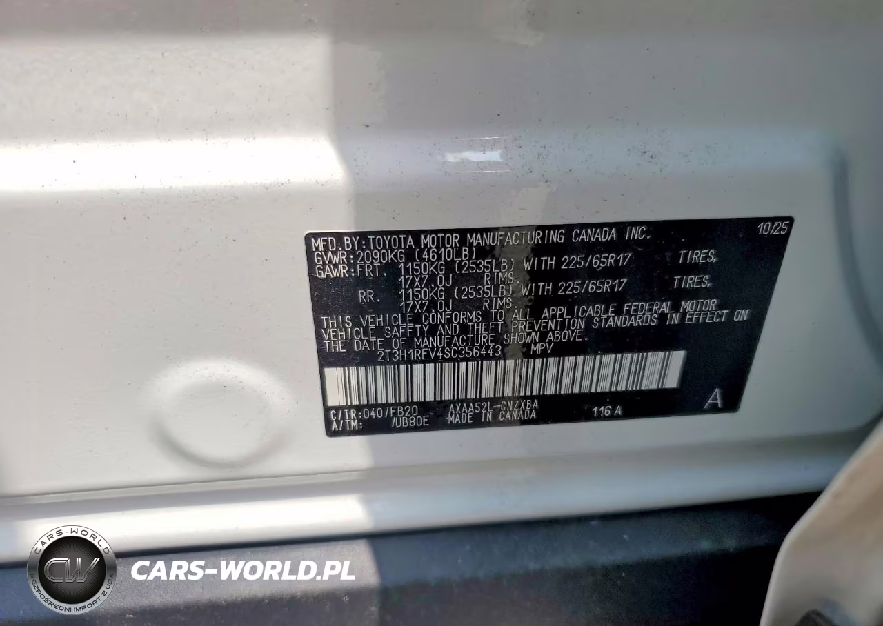 2025 Toyota Rav4 Le VIN:2T3H1RFV4SC356443 - 14