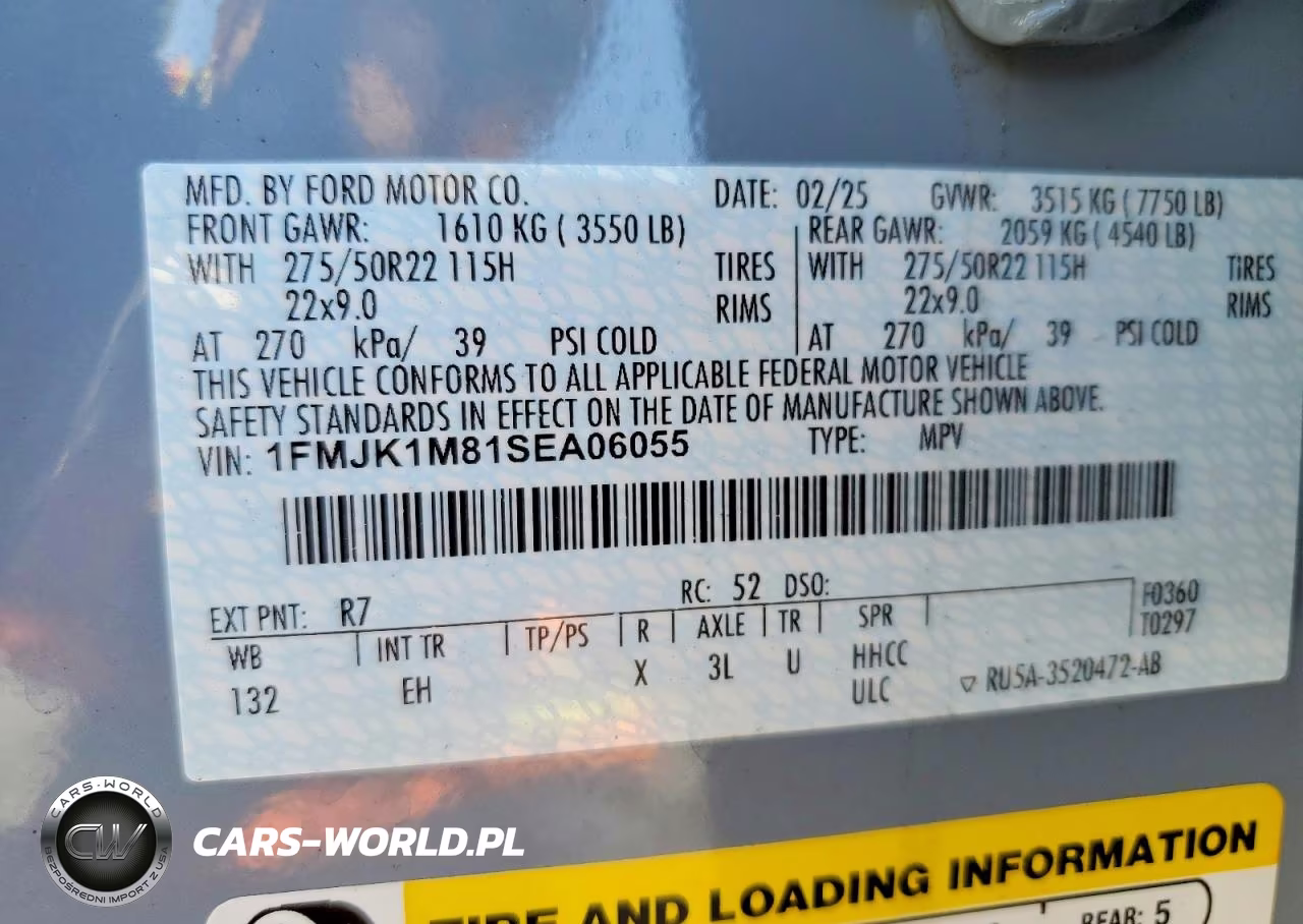 2025 Ford Expedition Max Platinum VIN:1FMJK1M81SEA06055 - 14