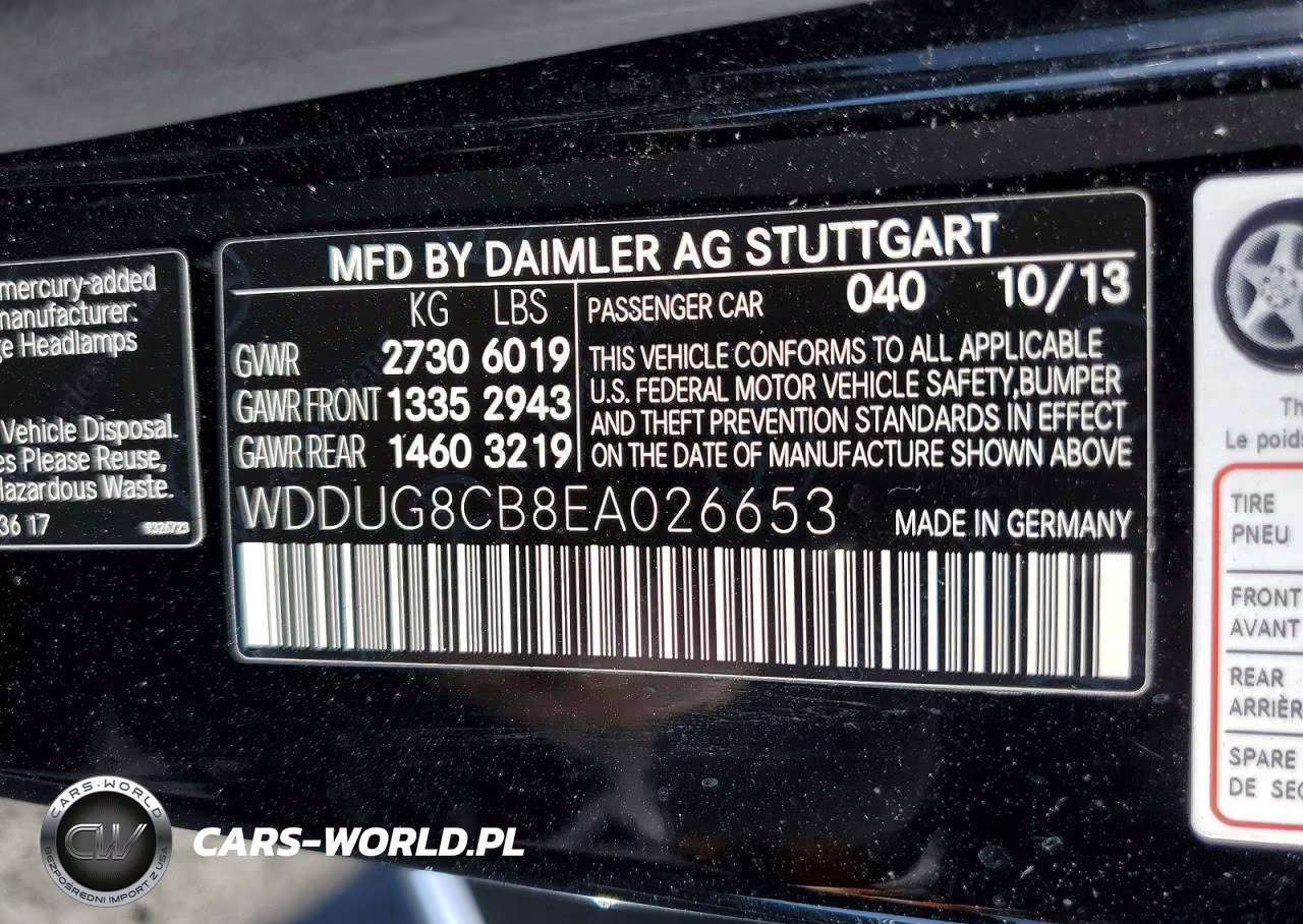 2014 Mercedes-Benz S 550 VIN:WDDUG8CB8EA026653 - 12