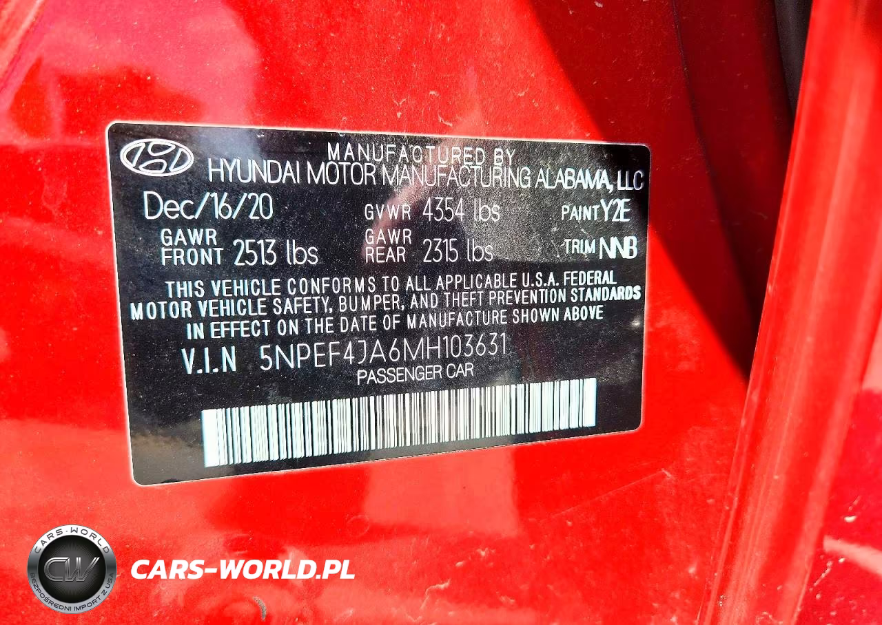 2021 Hyundai Sonata Sel VIN:5NPEF4JA6MH103631 - 12