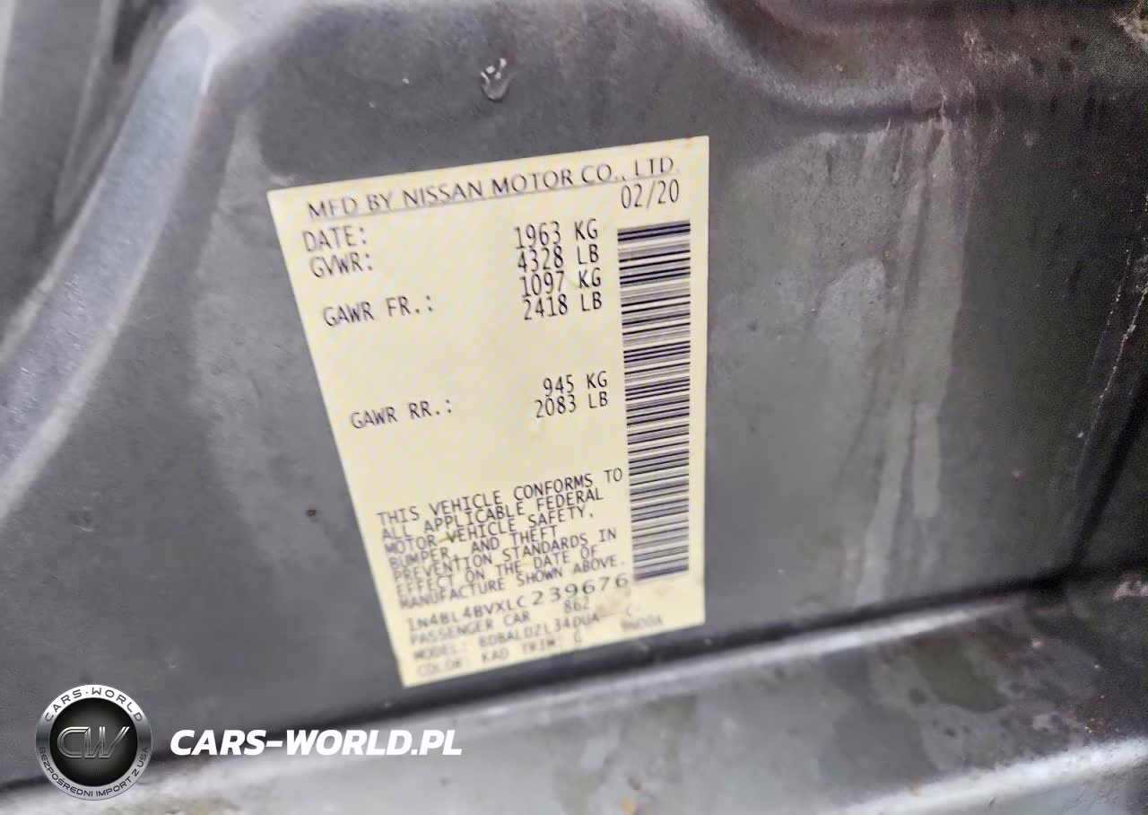 2020 Nissan Altima 2.5 S VIN:1N4BL4BVXLC239676 - 12