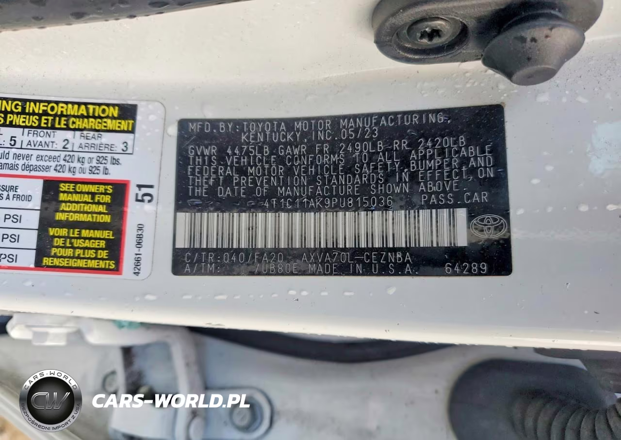 2023 Toyota Camry Le VIN:4T1C11AK9PU815036 - 12