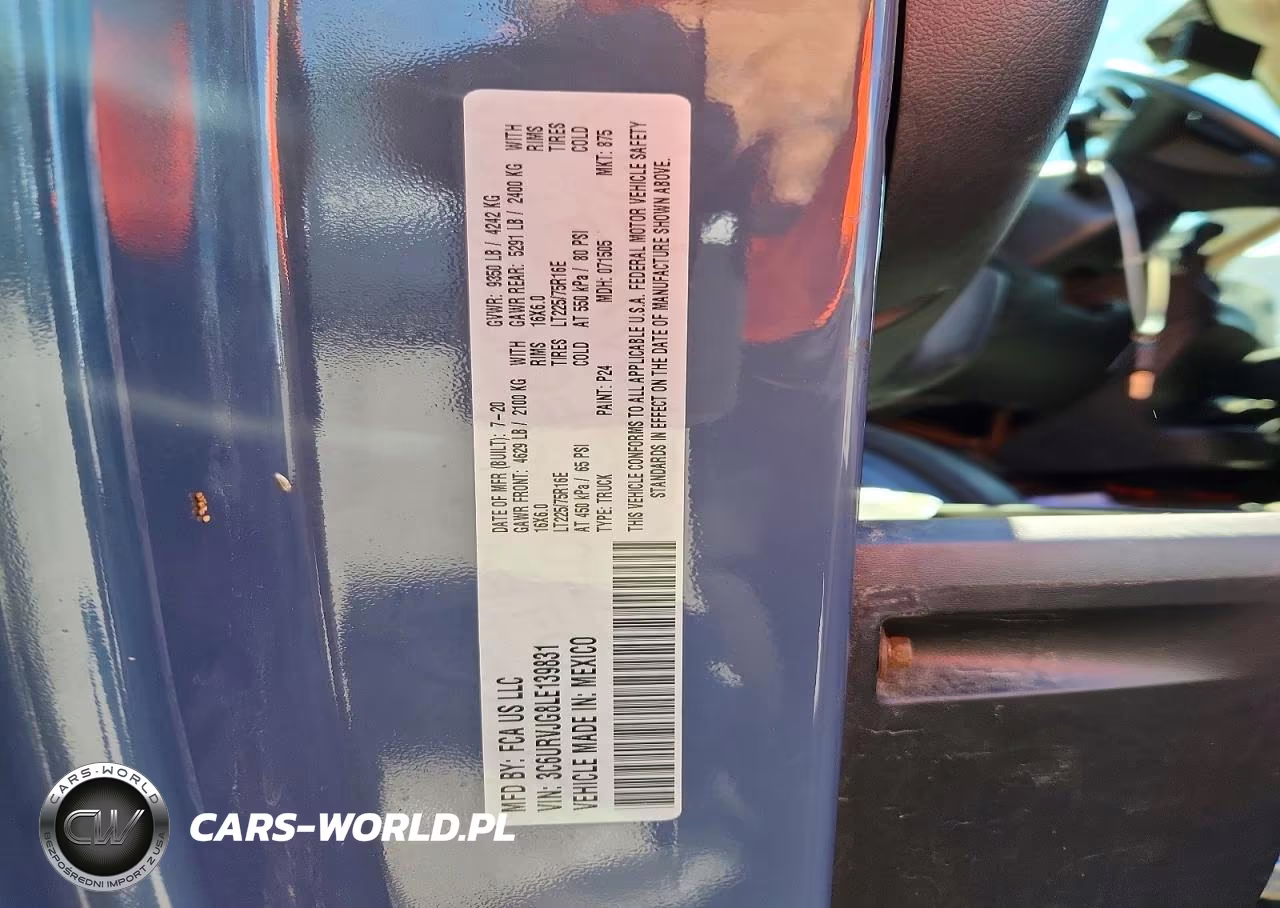 2020 Ram Promaster 3500 Delivery Van VIN:3C6URVJG8LE139831 - 13