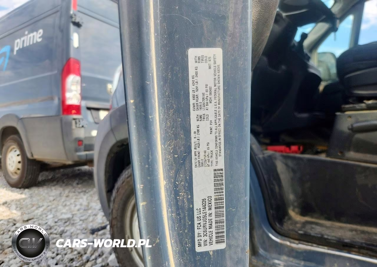 2020 Ram Promaster 3500 Delivery Van VIN:3C6URVJG5LE144226 - 13