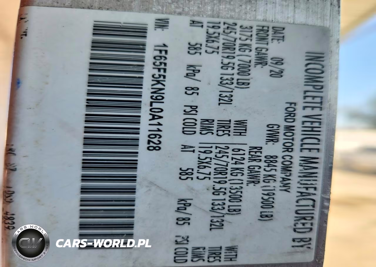 2020 Ford F59 Delivery Truck VIN:1F65F5KN9L0A11628 - 13
