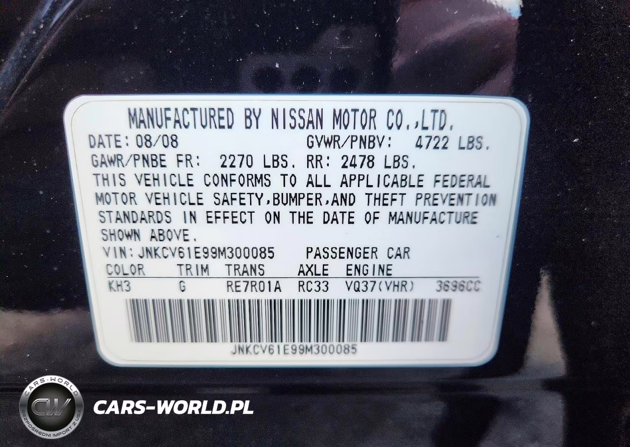 2009 Infiniti G37 Sedan Base VIN:JNKCV61E99M300085 - 12