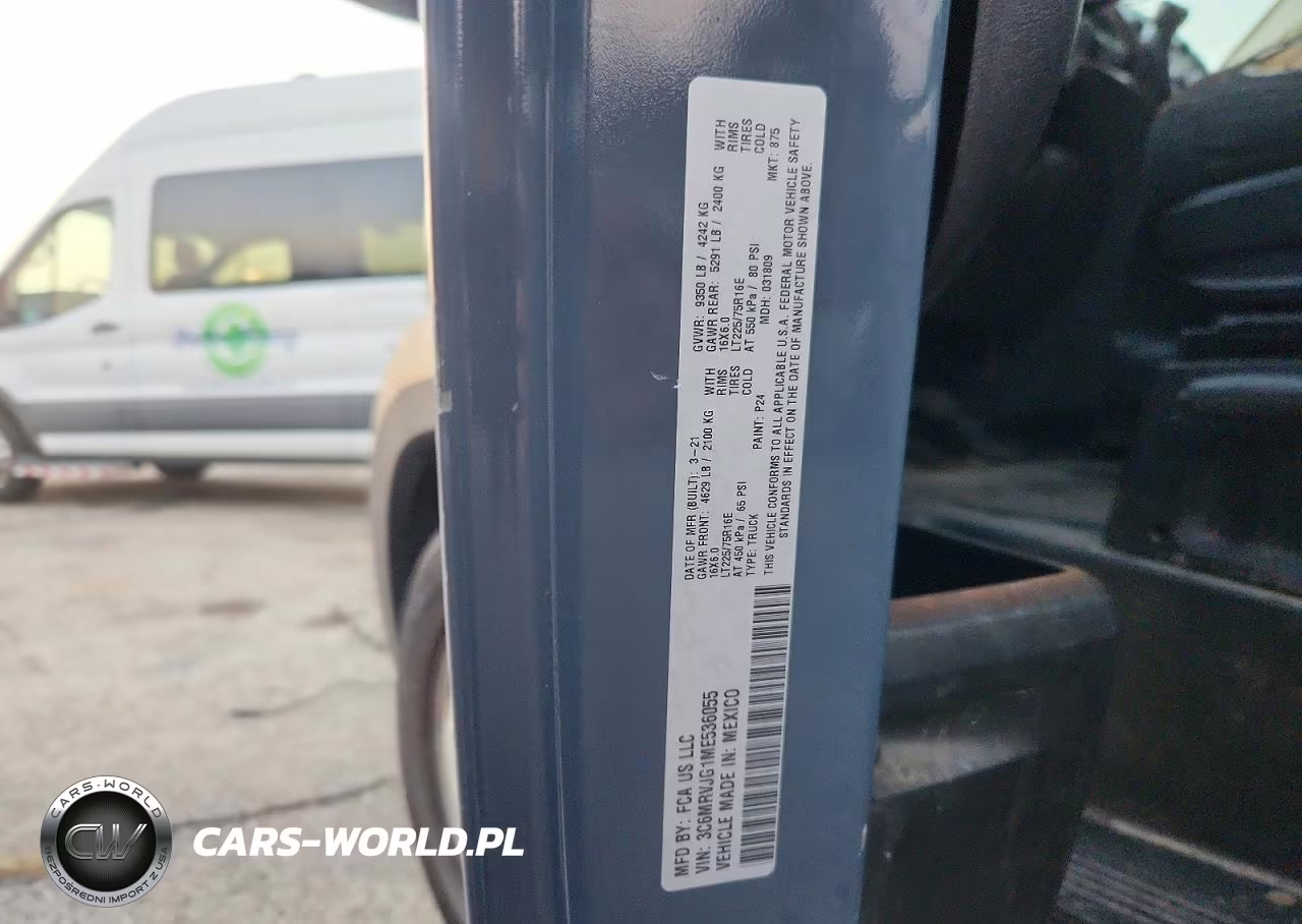 2021 Ram Promaster 3500 Delivery Van VIN:3C6MRVJG1ME536055 - 12