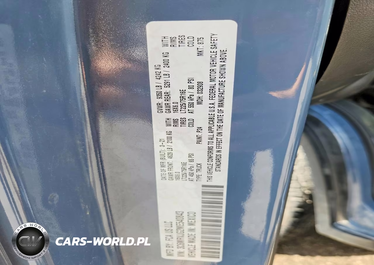 2021 Ram Promaster 3500 Delivery Van VIN:3C6MRVJG2ME540843 - 13