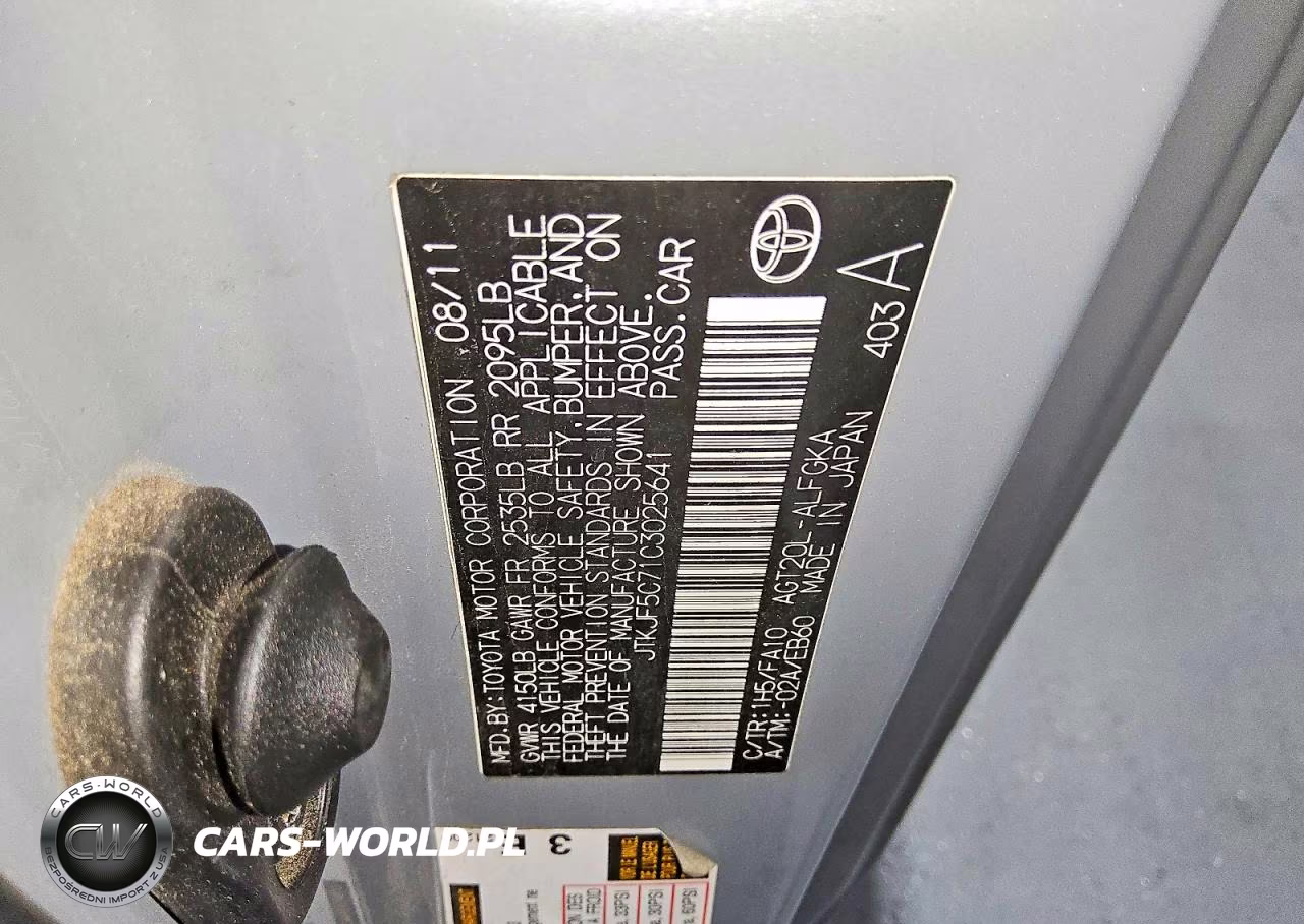 2012 Scion Tc Base VIN:JTKJF5C71C3025641 - 12