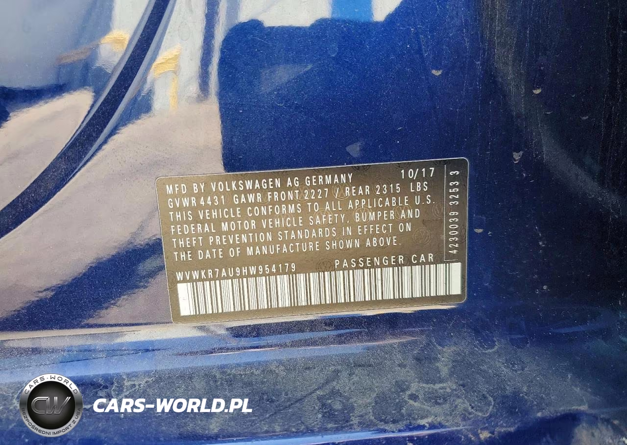 2017 Volkswagen E-Golf Se VIN:WVWKR7AU9HW954179 - 12