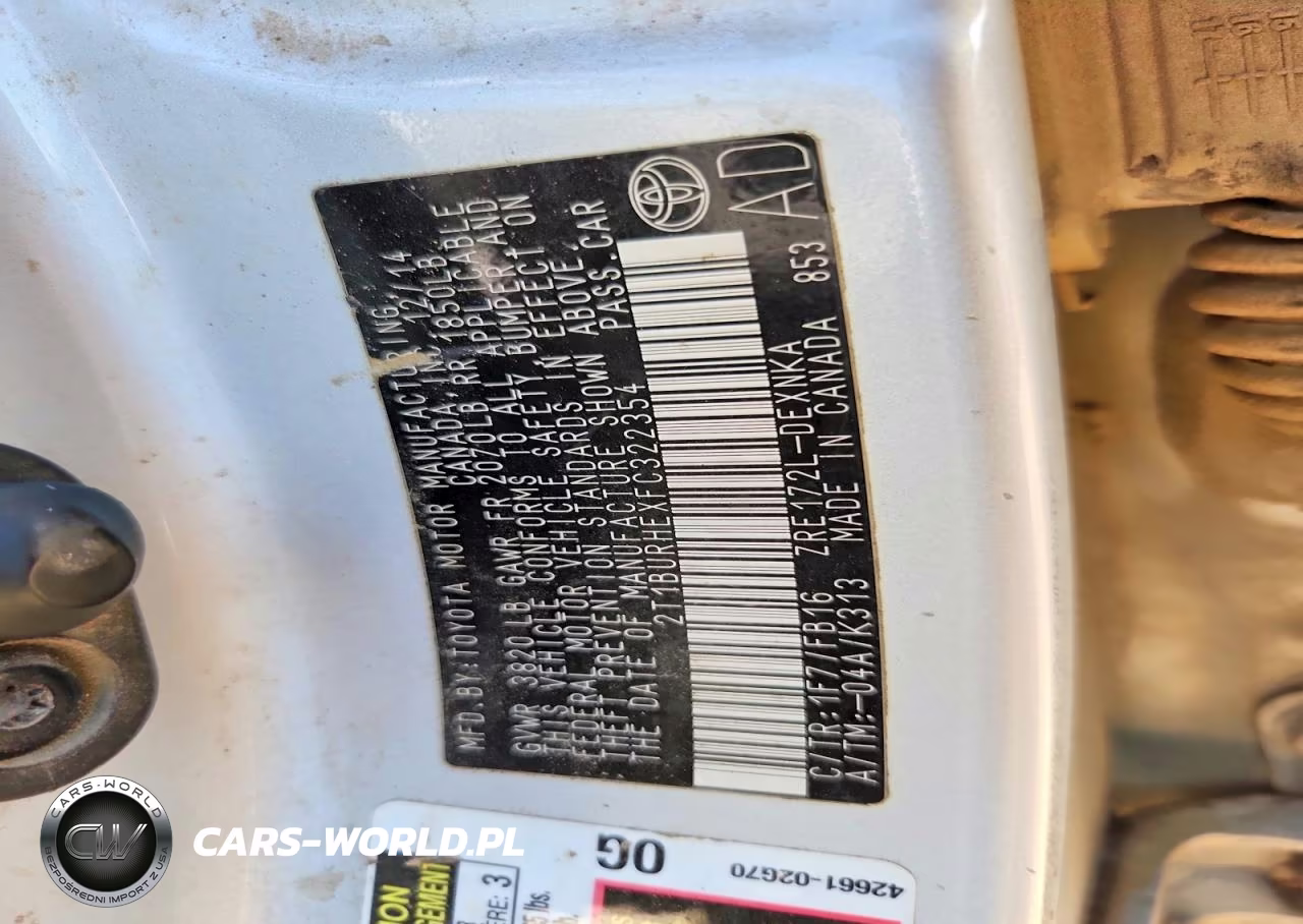 2015 Toyota Corolla Le VIN:2T1BURHEXFC322354 - 12