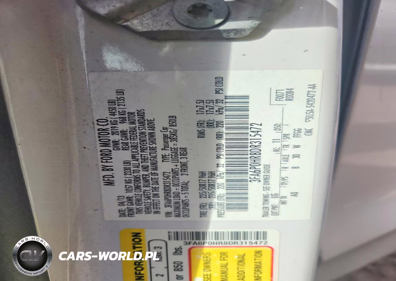 2013 Ford Fusion Se VIN:3FA6P0HR8DR315472 - 12