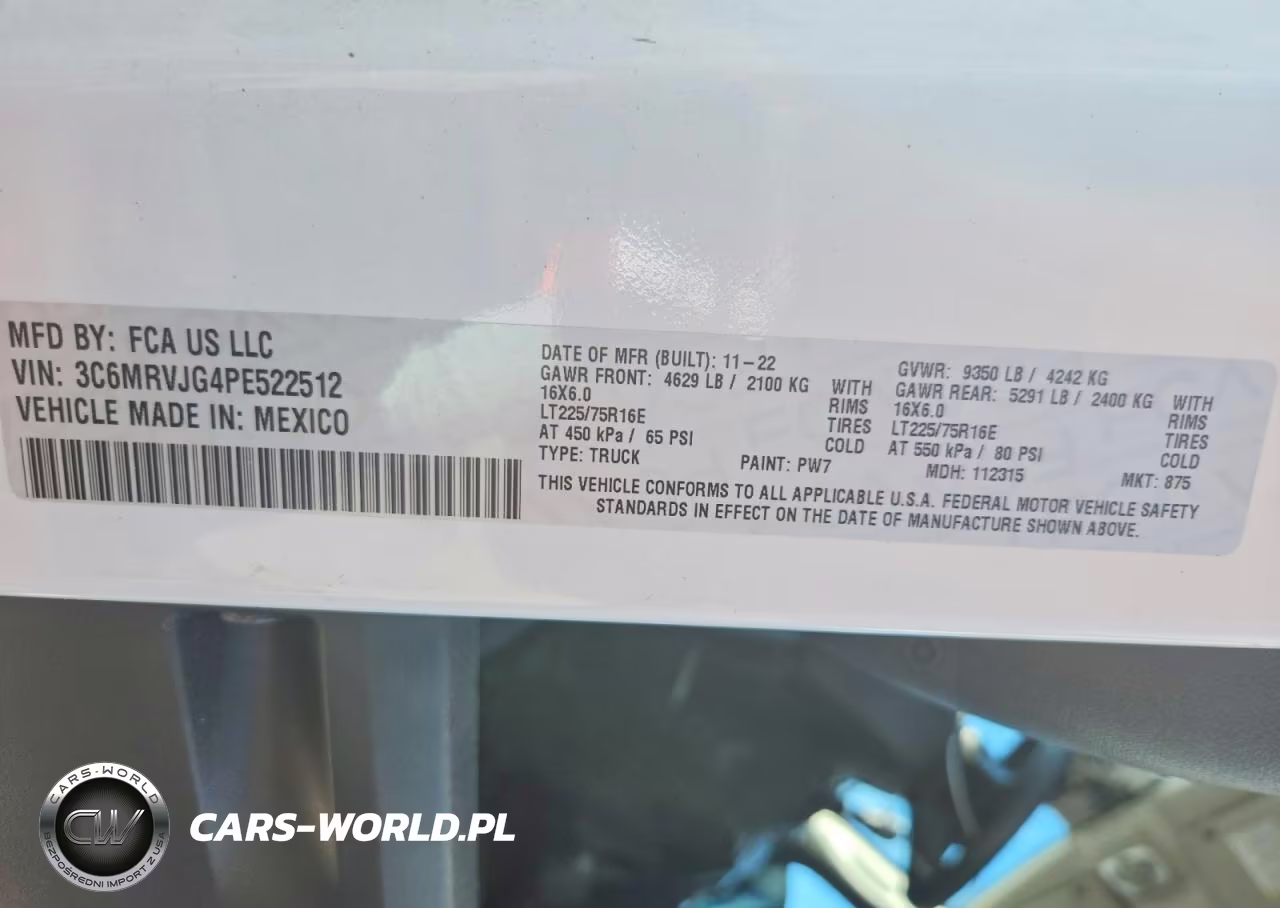 2023 Ram Promaster 3500 Delivery Van VIN:3C6MRVJG4PE522512 - 14
