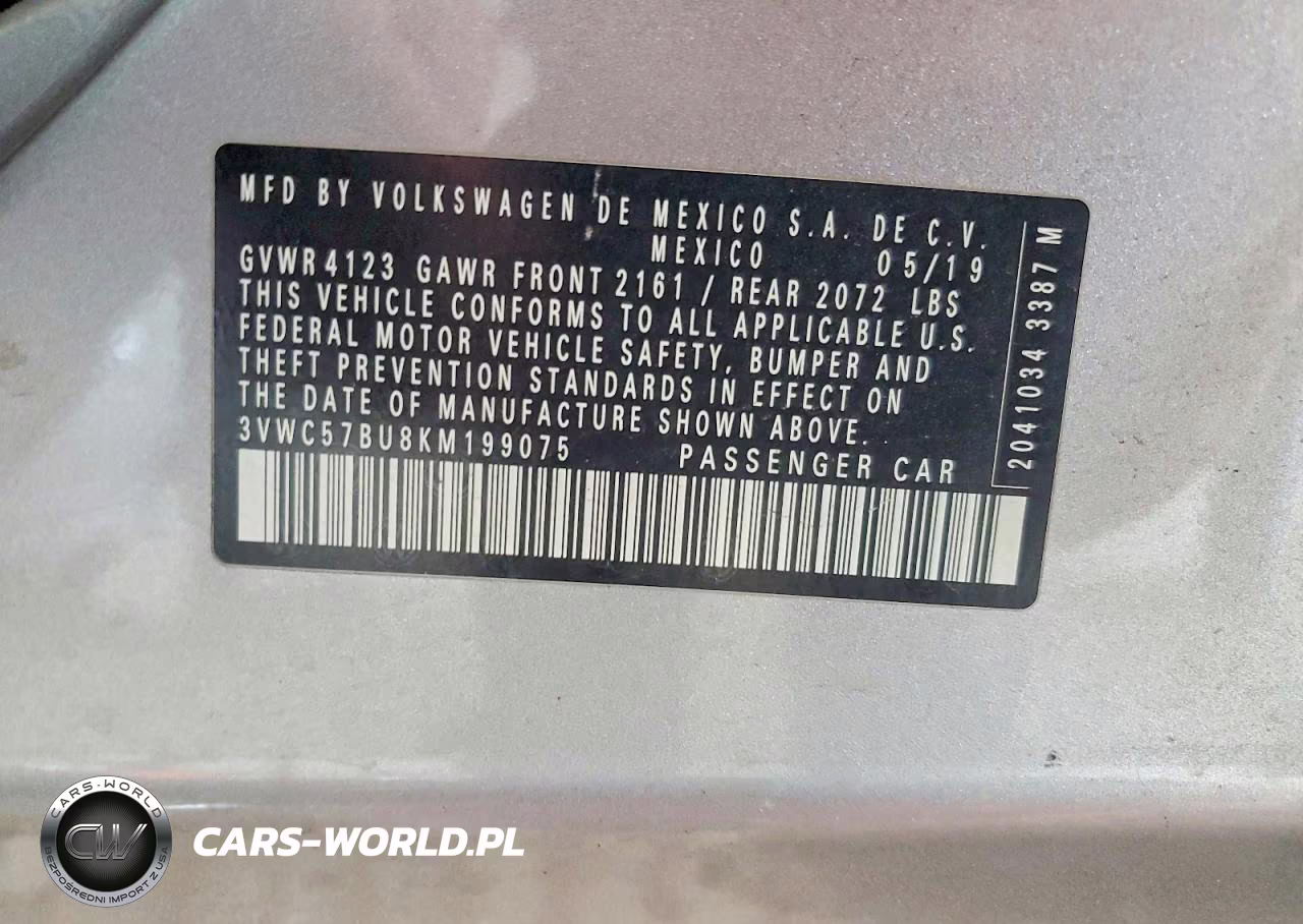 2019 Volkswagen Jetta S VIN:3VWC57BU8KM199075 - 12